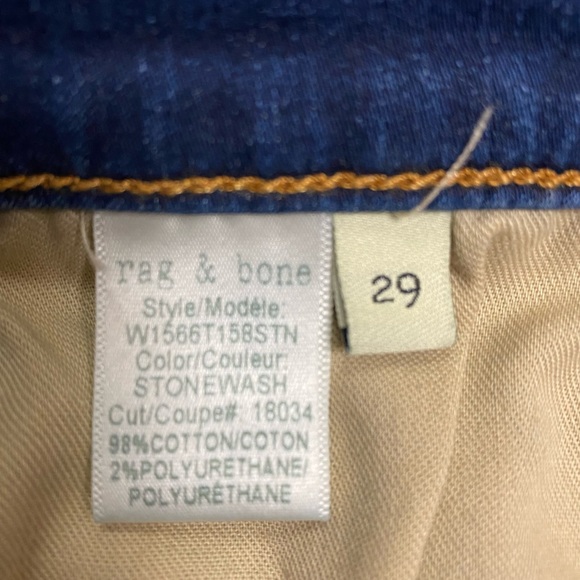 Rag & Bone High Rise Ankle Skinny Jeans Medium Wash Size 29 (8) - Picture 5 of 5